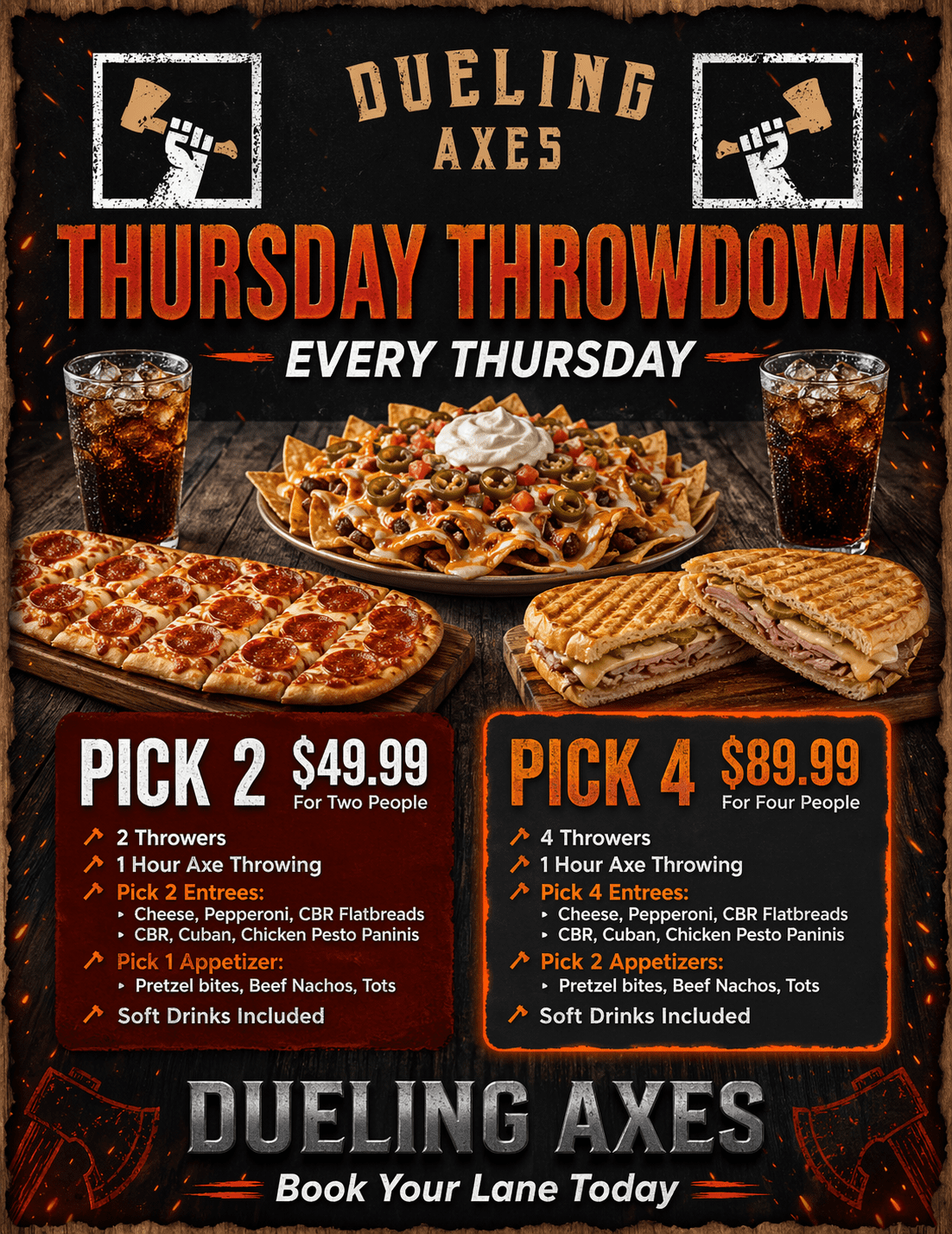 Pick 2 or pick 4 axe throwing deal